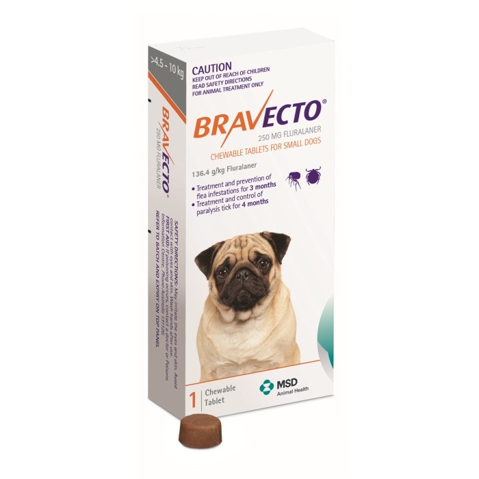 Bravecto Dogs Small 4.5-10kg 1 Chew