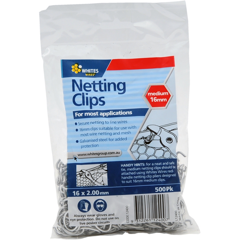 Whites Wires Netting Clips 16mm x 2.00mm 500 Pack