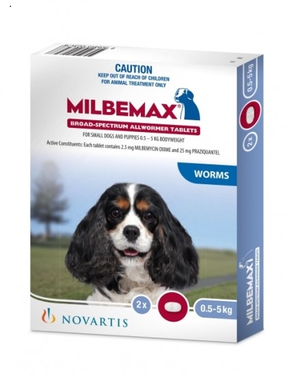 Milbemax Tablets for Dogs Small 0.5-5kg 2 Pack