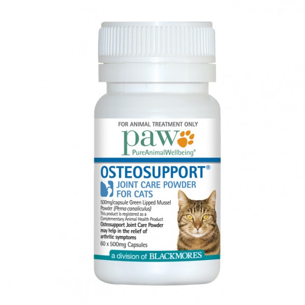 PAW Osteosupport Joint Care Powder for Cats 60 x 500mg Capsules