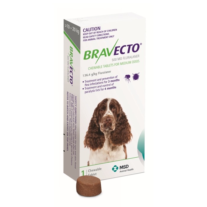Bravecto Dogs Medium 10 - 20kg 1 Chew