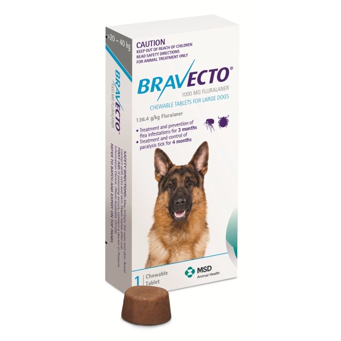 Bravecto Dogs Large 20 - 40kg 1 Chew