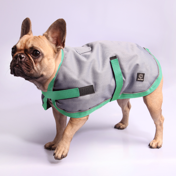 Pet One NightWalker Coat Dog Waterproof Reflective Grey/Aqua 30cm - 80cm