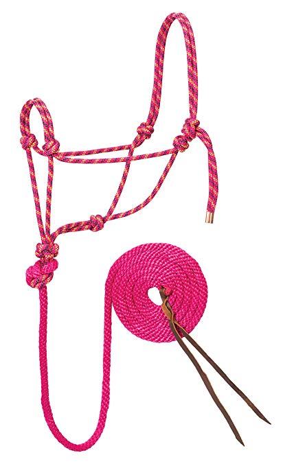 Weaver Halter Rope Diamond Braid Raspberry, Yellow & Black 