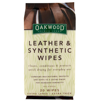 Leather & Synthetic Wipes 20pk Oakwood
