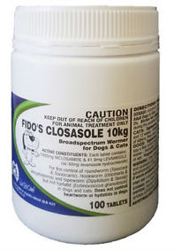 Fido's Closasole Wormer 10kg 100 Tablets 