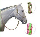 Fort Worth Rope Halter w/10' Lead Pink & Lime