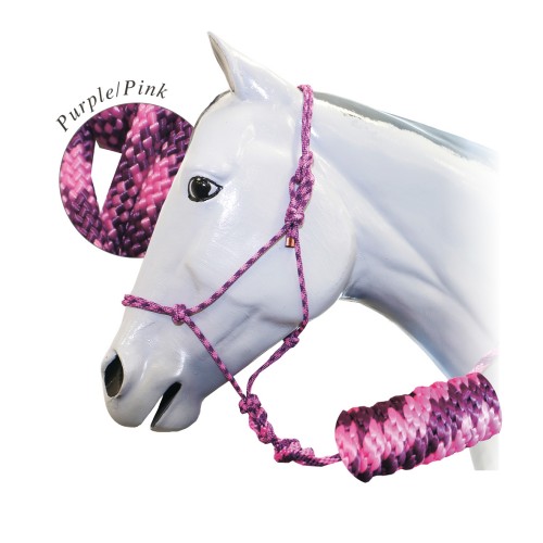 Fort Worth Rope Halter w/10' Lead Purple & Pink 