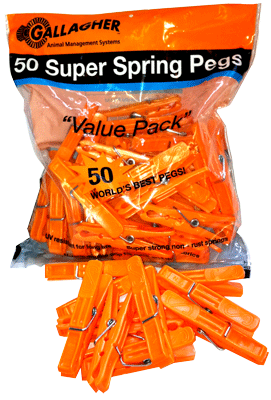 Gallagher Super Spring Pegs 50 Pack X0054