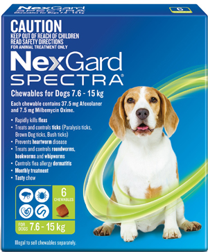 Nexgard Spectra Chewable for Dogs Medium 7.5 - 15kg 6 Pack