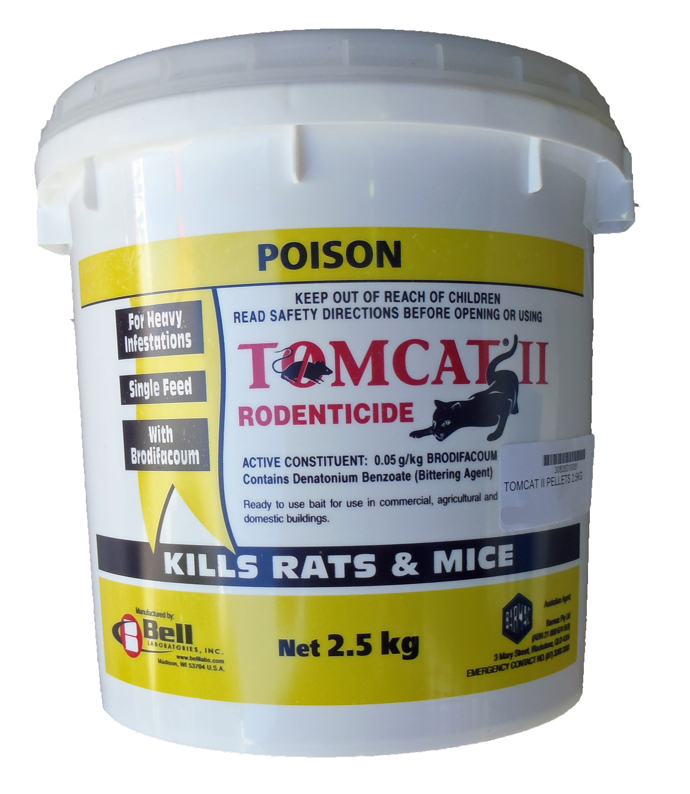 Tomcat II Rat & Mouse Bait Pellets 2.5kg (Red)