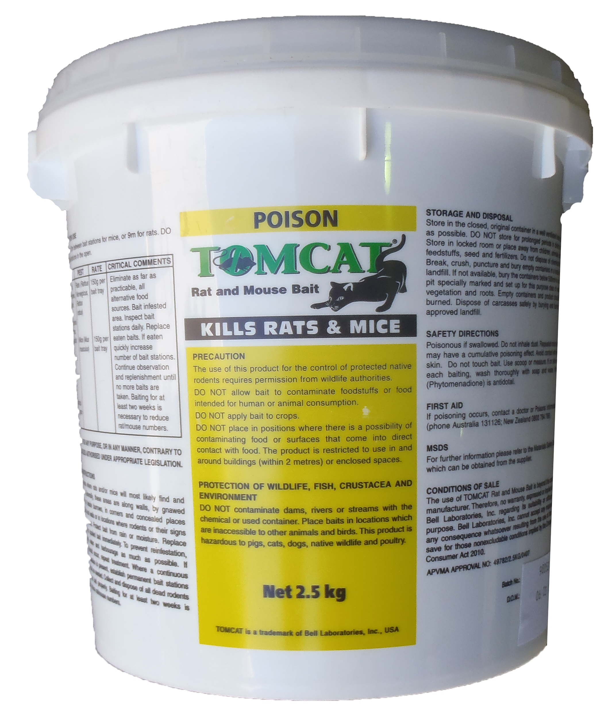 Tomcat Rat & Mouse Bait Pellets 2.5kg (Green)