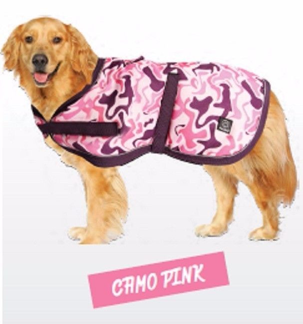 NightWalker Dog Coat Waterproof Reflective Camo Pink 25CM - 50CM