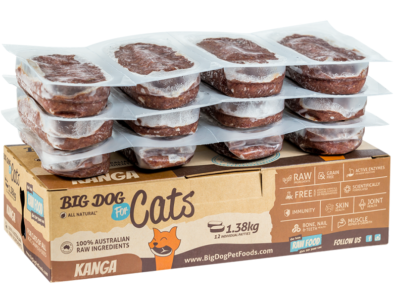 Big Dog RAW Food Diet Cat Kangaroo 12x115g (1.38kg) 