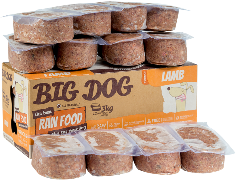 Big Dog RAW Food Diet Lamb 12 x 250G (3KG)