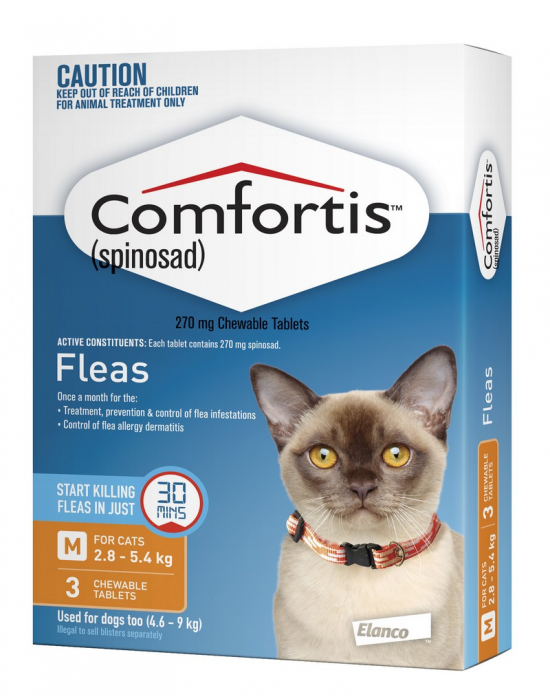 Comfortis For Cats 2.8-5.4kg Orange 3 Tablets