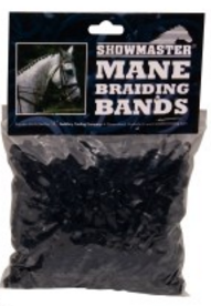 ShowMaster Mane Braiding Bands Black 500 Pack