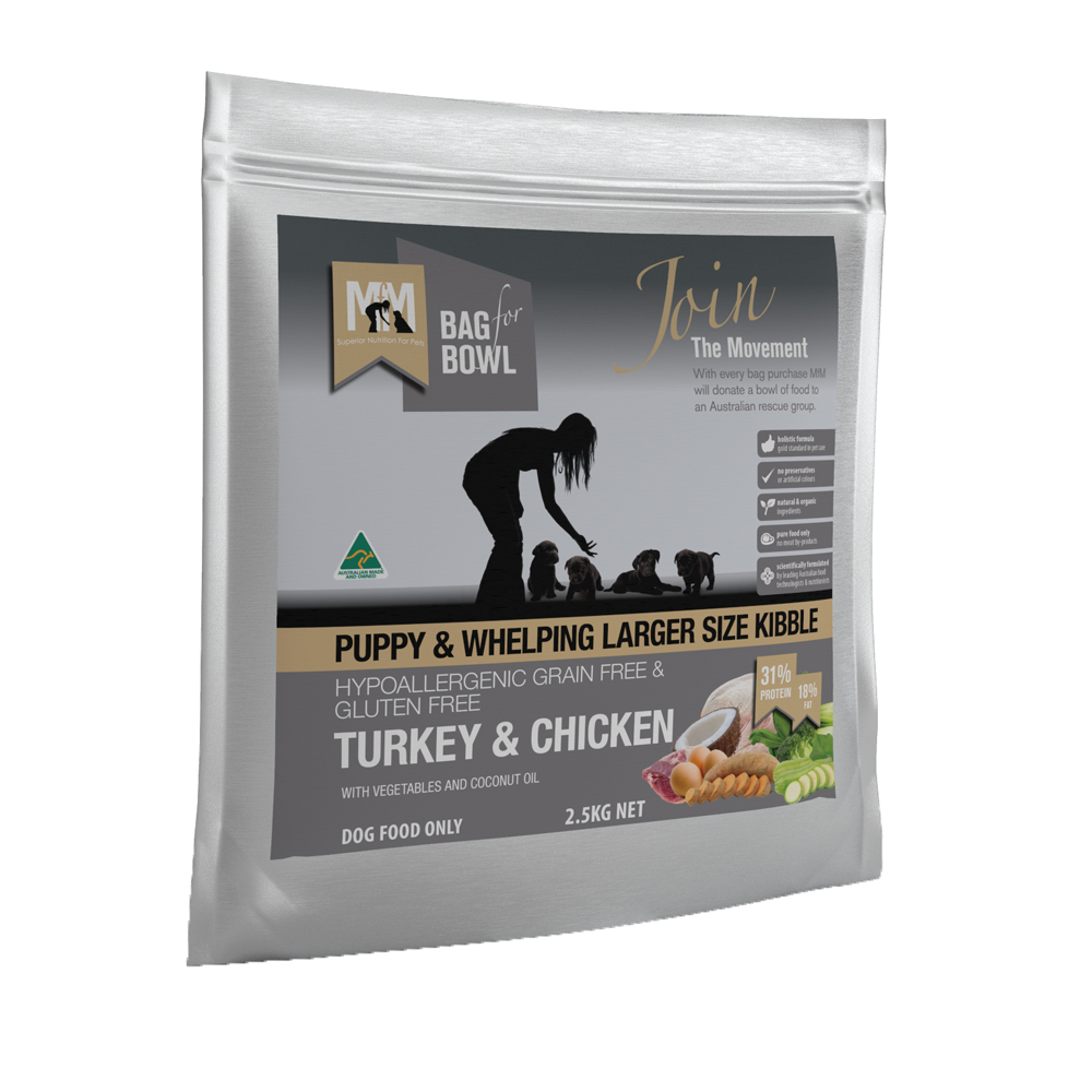 Meals for Mutts Puppy Grain Free Larger Kibble Turkey & Chicken 2.5kg
