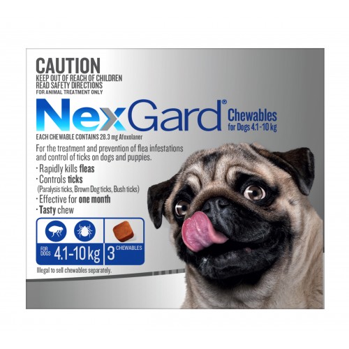 Nexgard Chewable for Dogs Medium 4.1-10kg 3 Pack