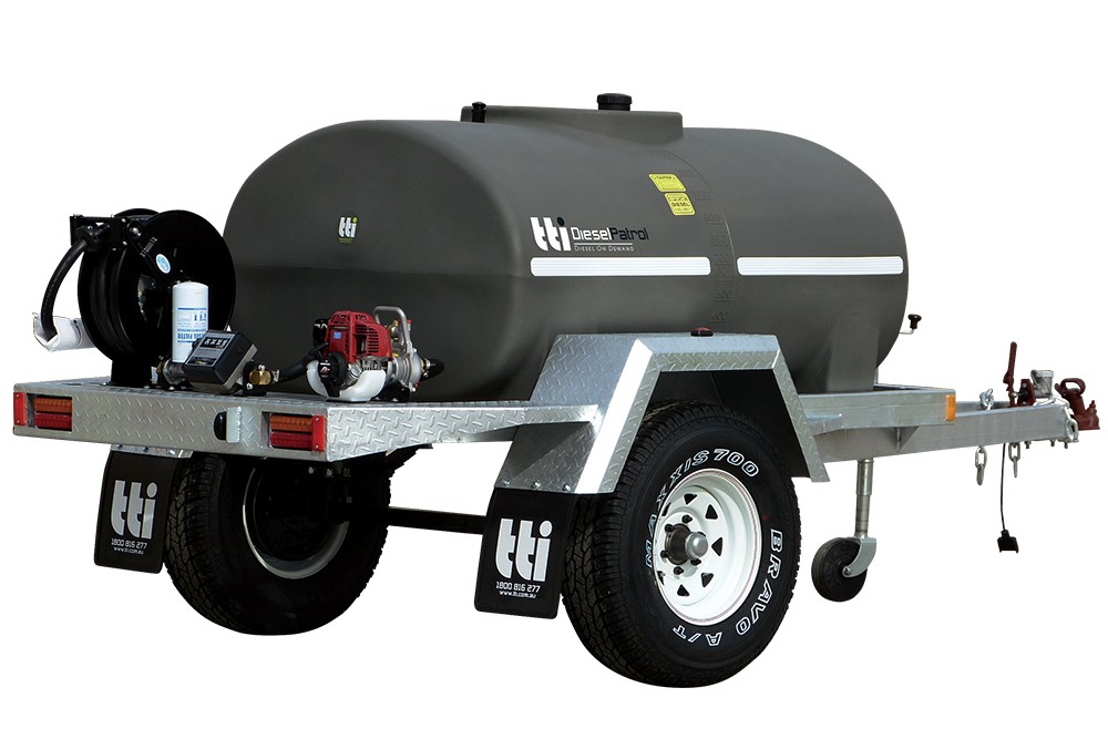 DieselPatrol1000L - On Road Trailer, Single Axle with Brake