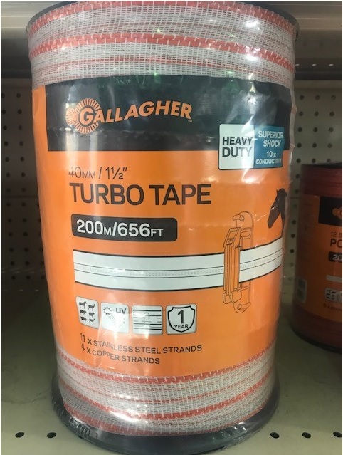 Gallagher 40mm (1 1/2") Turbo Tape 200mt G62454