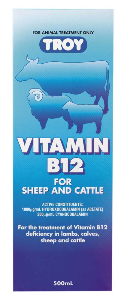 Troy Vitamin B12 Injection for Sheep & Cattle 500ml