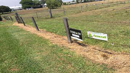 Herbicide fence line weed control