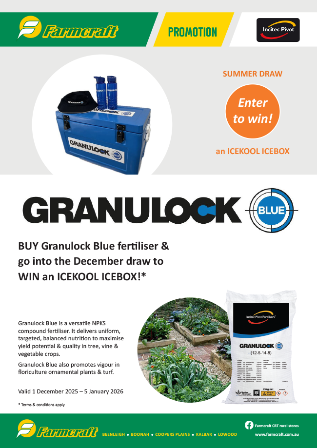 Granulock Blue Farmcraft promotion December