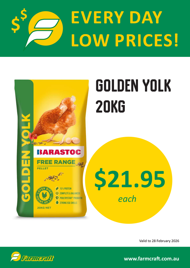 everyday low price on Golden Yolk 20kg at Farmcraft